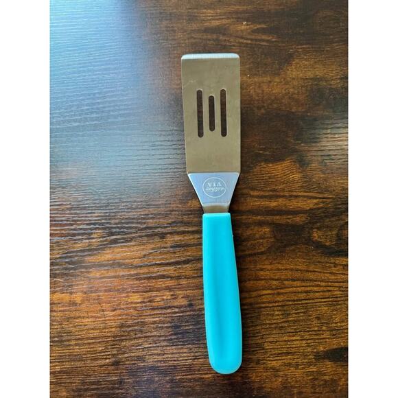 *Value* KitchenVIA Stainless Steel Non-Stick, Heat-Resistant Small Blue Spatula - Picture 2 of 3